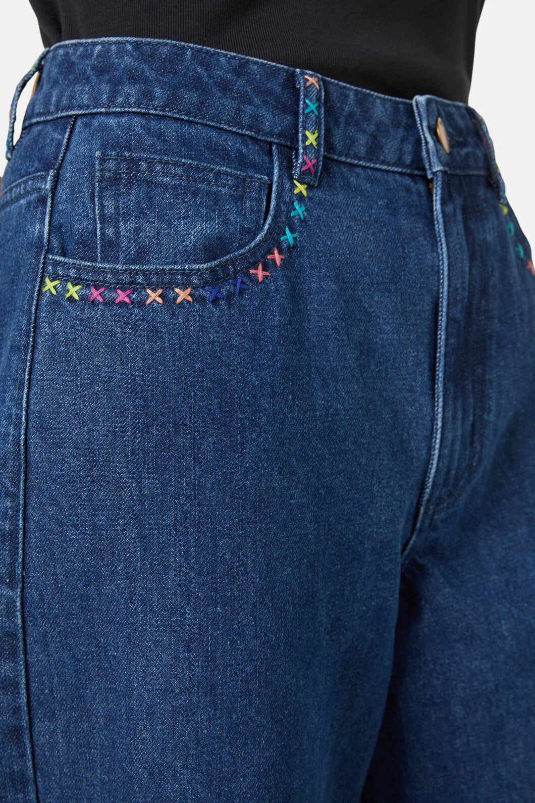 Atrium Embroidered Denim Culot - Image 4
