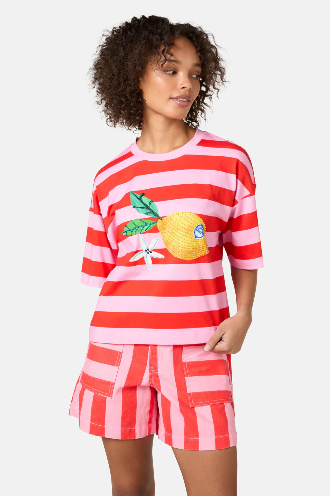 Lemonade Print Relaxed Tee - Image 3