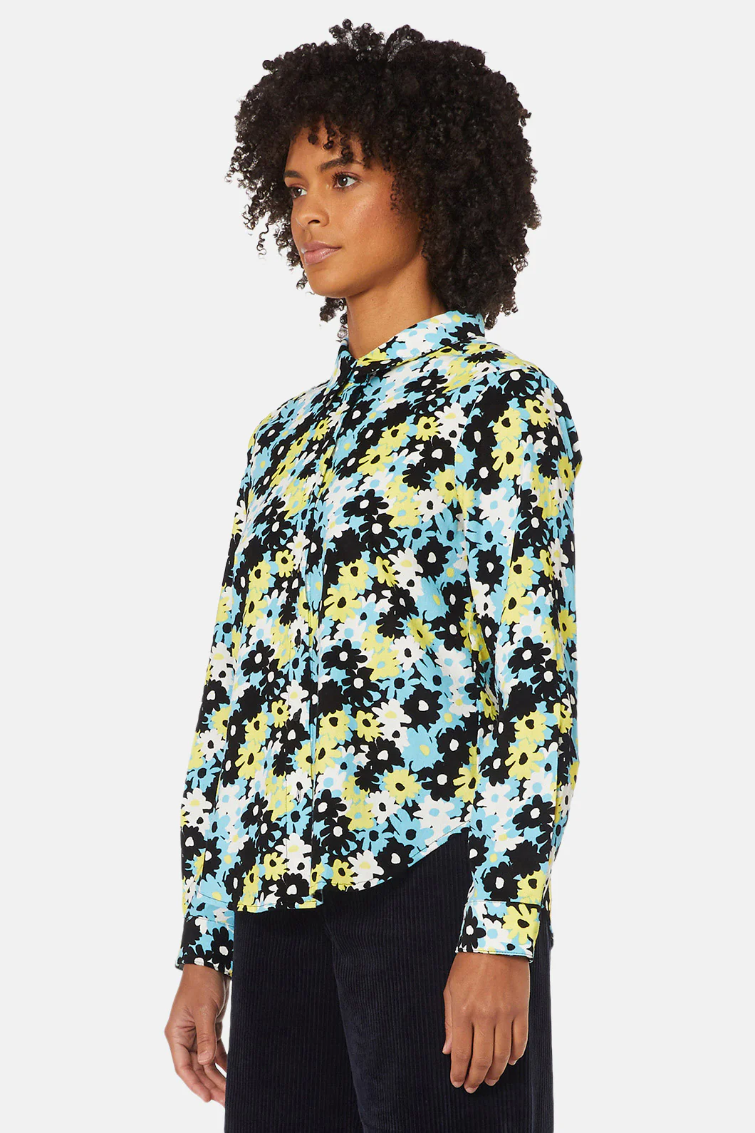 Micro Floral Babycord Shirt - Image 3