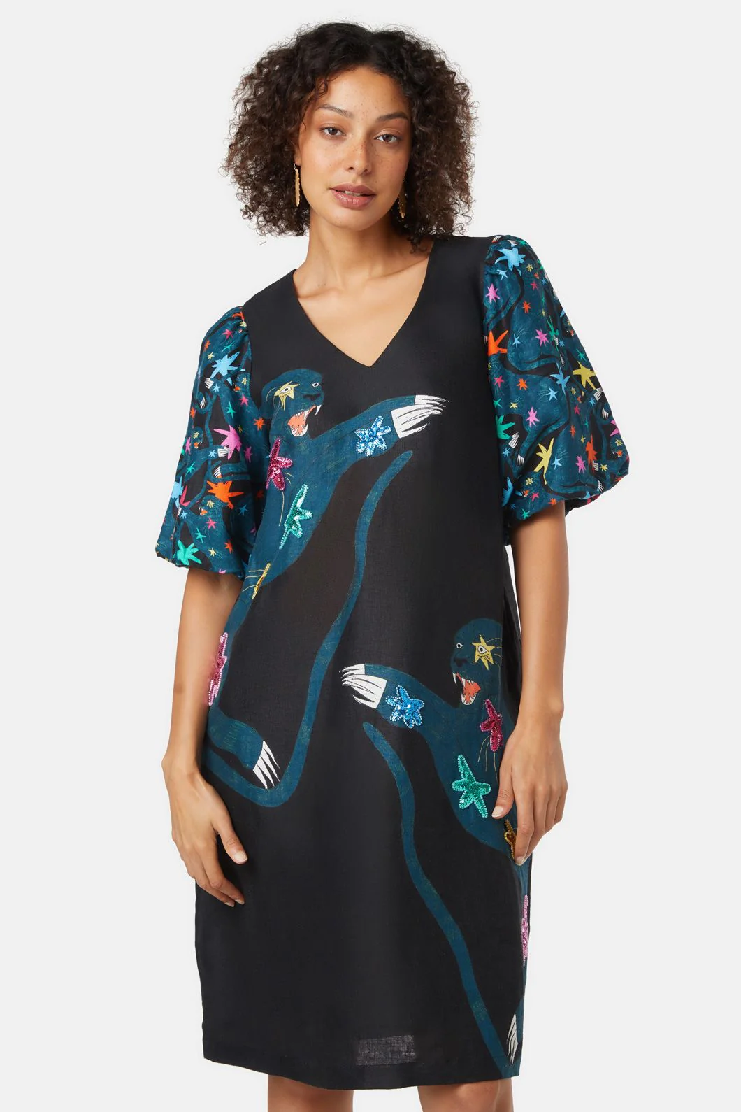 Star Panther Embroidered Dress - Image 3