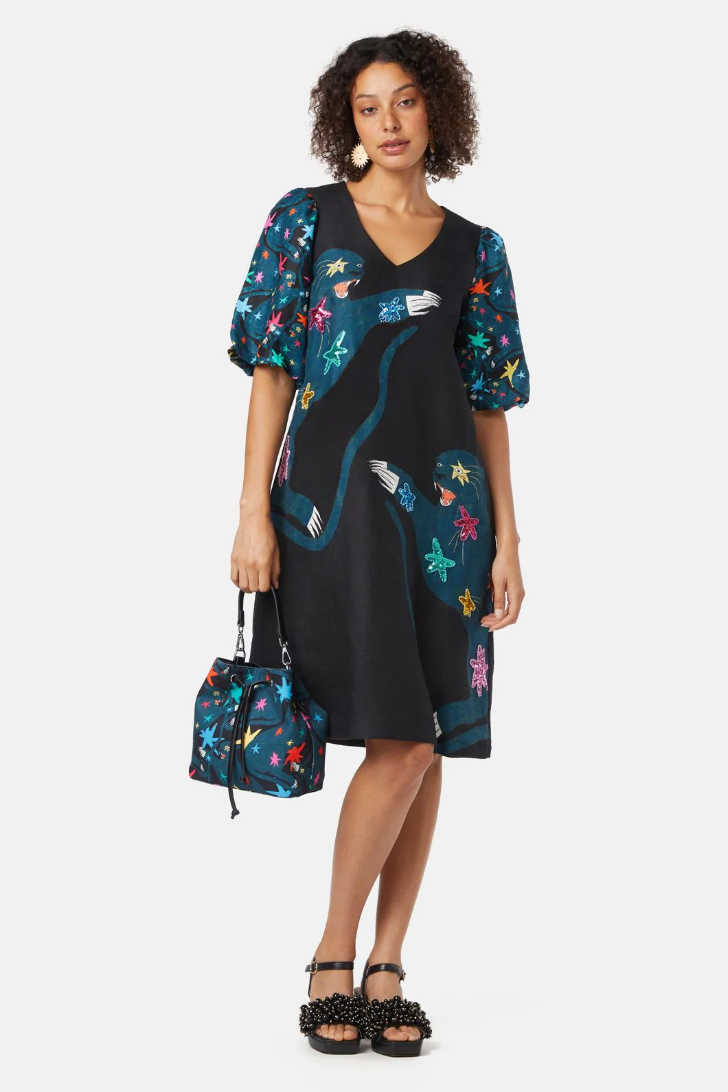 Star Panther Embroidered Dress - Image 4